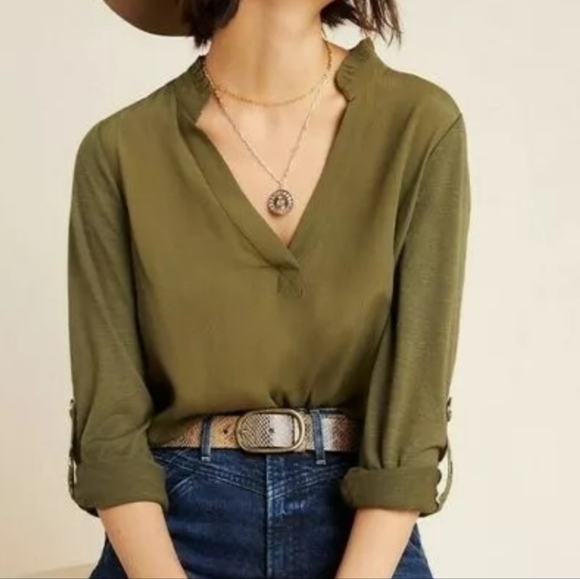 Anthropologie Tops - Porridge Anthropologie Aidan Tab Sleeve Top